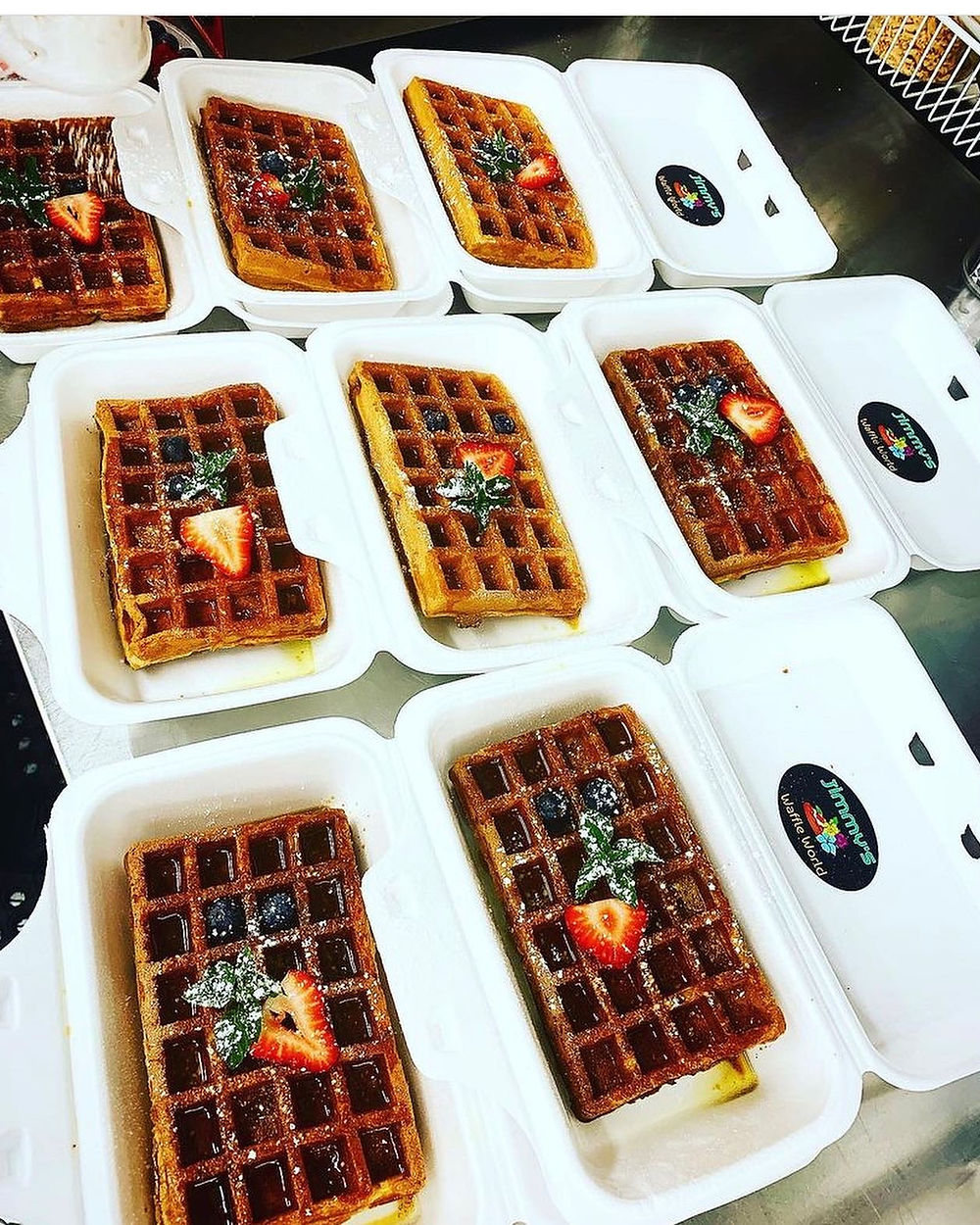Stacked waffles ready to serve